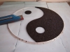Ying Yang Symbol Stein Teppich Schablone
